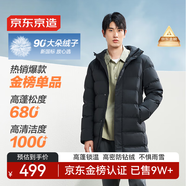 京東京造【聚熱羽絨plus+】男士羽絨服外套冬季防鉆絨中長(cháng)款黑色L