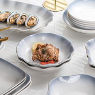 傳旗小碟子蘸料碟吐骨碟調味碟4英寸4只蘸醋碟盤(pán)碟小菜碟釉下彩漸變藍