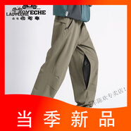 老爺車（LAOYECHE）夏季薄款戶外速干軟殼沖鋒褲男女直筒三防潑水徒步登山褲子 卡其色（2.0防潑水溫區(qū)15℃-30℃） S
