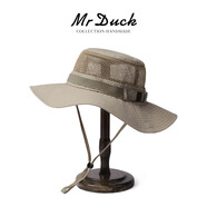 Mr DUCK春夏戶外遮太陽盆帽運動登山漁夫帽男女 MS46625-灌木沙色(遮陽帽) M(55-57cm)