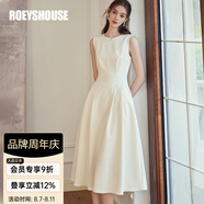 ROEYSHOUSE羅衣優(yōu)雅簡約無袖連衣裙新款春夏裝高級(jí)年會(huì)大擺禮服09928 米杏 M （建議拍前聯(lián)系客服確認(rèn)哦）