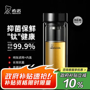 希諾（HEENOOR）抗菌玻璃杯雙層隔熱高檔車載水杯男2025新款泡茶杯子XN-9607KT