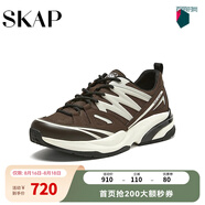 圣伽步skap2024春季新款商場同款撞色厚底運動休閑男鞋A6C02AM4 深啡 40