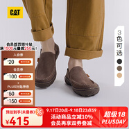 CAT卡特休閑皮鞋男鞋25新品一腳蹬薄皮輕量涼爽舒適通勤船鞋 棕色 39