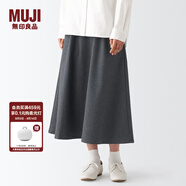 無印良品 MUJI  女式 彈力 起毛 喇叭裙 半身長裙秋冬季 簡約風(fēng)BEK40C2A 炭灰色 XS