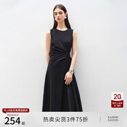 自巧小個子黑色設(shè)計感無袖捏褶連衣裙女2025夏季新款優(yōu)雅氣質(zhì)中長裙 靜謐黑 XS （尺碼：2）