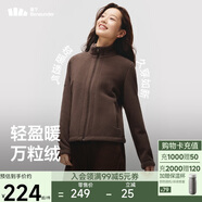 蕉下（beneunder）外套女萬(wàn)粒絨修身初暖秋季新款保暖防風(fēng)秋巖棕L