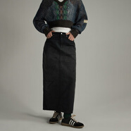 NO ONE ELSE星星開(kāi)叉半身裙女款2025年秋季新品設計感時(shí)尚長(cháng)裙子 黑色 M