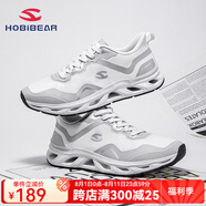 HOBIBEAR男鞋運(yùn)動(dòng)鞋輕量緩震2025春季新款網(wǎng)面透氣跑鞋男士鞋子 白色 40