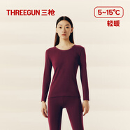 三槍秋衣秋褲女士純棉保暖內衣圓領棉毛衫褲內穿打底套裝