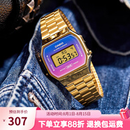 卡西歐（CASIO）手表 小春同款 情侶經(jīng)典復(fù)古小方塊 時(shí)尚學(xué)生表小金表 A168WERG-2A