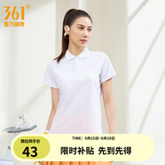 361°運(yùn)動(dòng)翻領(lǐng)t恤2025年春夏季新款休閑透氣短袖情侶POLO衫開學(xué)季 【女款】本白 M