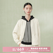 菲妮迪（FINITY）品牌短外套春秋季新款簡(jiǎn)約卡其色短款通勤氣質(zhì)夾克上衣 米色 L