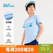 361°童裝 兒童短袖2025夏季男女童6-14歲印花短T恤 藍170