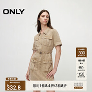 ONLY夏季休閑百搭POLO領(lǐng)高腰顯瘦短裙連衣裙女|124207106 C63 鵜鶘沙色 M (165) 84A
