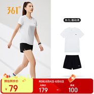 361°跑步運(yùn)動(dòng)套裝女士夏季衣服新款速干短袖短褲兩件套662524001H-1