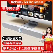 賽達（SADA）音響電腦藍牙音箱家用臺式機長(cháng)條多媒體喇叭筆記本手機桌面有線(xiàn)迷你影響 V-193白色帶麥升級版【震撼音效