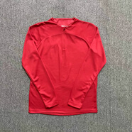 長(cháng)春亞泰半拉煉長(cháng)袖訓練服外套組隊定制球員版球衣2024中超足球服 紅色光板半拉煉 L