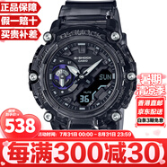 卡西歐（CASIO）G-SHOCK街頭軍事系列八角形農家橡樹(shù)炭纖維防水運動(dòng)日韓表送男友 半透明灰二代GA-2200SKL-8A