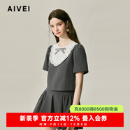 AIVEI欣賀艾薇  摩登綽影 2024秋季甜美小香千金風(fēng)短上衣R750702B 灰色 M