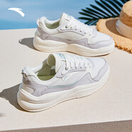 安踏（ANTA）膠彈丨舒適板鞋女冬季 象牙白/淺銀灰/白灰綠-1 39 (240mm)