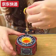 藍(lán)彩和七夕求婚手工拼裝diy八音盒機(jī)關(guān)戒指盒送女友生日禮物旋轉(zhuǎn)項鏈盒 發(fā)光款材料包+音樂千與千尋