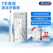 賽嘉（seago） 潔齒凈白電動(dòng)牙刷全自動(dòng)聲波成人專用充電式男女士情侶款軟毛生日禮盒送男女朋友七夕情人節(jié)禮物 3D浮雕-晶鉆白（配12刷頭+便攜盒