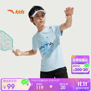 安踏兒童裝運動(dòng)套裝男童短袖T恤短褲兩件套2025夏套裝A52527720