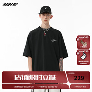 BJHG不計(jì)后果 美式復(fù)古純棉寬松t恤短袖男款夏季潮牌情侶高級(jí)感半袖女 炭黑色 XL
