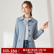 經(jīng)典故事（JANE STORY）高級(jí)感復(fù)古小個(gè)子風(fēng)衣女款2025新款春季薄款休閑氣質(zhì)OL通勤短外套 霧藍(lán)色 XL