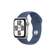 Apple/蘋果 Watch SE 智能手表GPS款40毫米銀色鋁金屬表殼丹寧色運(yùn)動(dòng)型表帶S/M MXF13CH/B