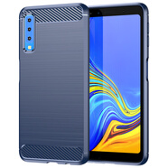 KYODO 鯨美多適用于三星Galaxy A7 2018手機(jī)殼A750 A750N A750G A750F保護(hù)套拉絲圖案防滑防指紋全包邊防摔軟殼 藍(lán)色 三星galaxy a7 2018 三星其他型號(hào)