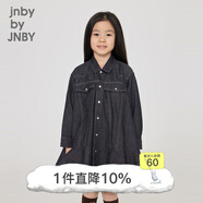 jnby by JNBY江南布衣童裝秋牛仔長袖連衣裙耐寬松洗耐穿女童兒童1N8G12000 991牛仔藏青 110 cm