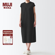 無(wú)印良品 MUJI 女式 雙層編織 法國袖連衣裙 BBP25A2S 黑色 M-L