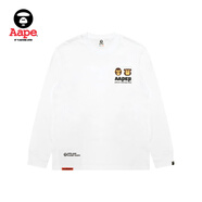 Aape旗艦店男裝秋冬猿人軍團(tuán)徽章休閑潮流長(zhǎng)袖T恤1575XXP WHX/白色 M 均碼