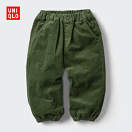 優(yōu)衣庫嬰幼兒寶寶燈芯絨長(cháng)褲/寬松休閑褲褲子25秋冬新款478838 57 深橄欖色 90