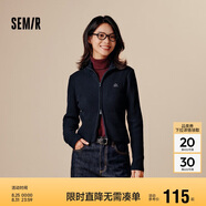森馬梅花IP針織開(kāi)衫女短款立領(lǐng)刺繡春秋緊身上衣顯瘦109524106002