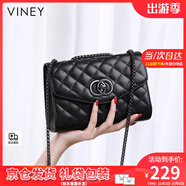 viney新款斜挎包包女包牛皮鏈條包輕奢單肩包生日禮物送女友老婆 【黑色】高級感實(shí)用女生高端洋氣品牌小方包