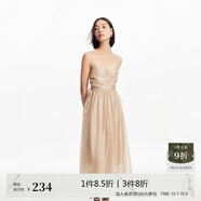 VEROMODA 連衣裙24夏季新款時(shí)尚褶皺飄帶名媛甜美法式吊帶長(zhǎng)裙女32427A031