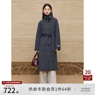 自巧小個(gè)子東方簡(jiǎn)奢風(fēng)灰色立領(lǐng)羊毛雙面呢大衣女冬季2024新款毛呢外套 水貂灰 XXS (1碼)