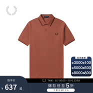 Fred Perry男士POLO衫2025夏季商務短袖重磅麥穗多彩T恤M3600 Y39/紅色 L