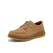 暇步士（Hush Puppies）2024秋商務(wù)通勤簡約免系帶男休閑皮鞋B6W06CM4 卡其色 43