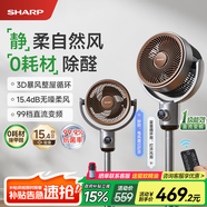 夏普（SHARP)風(fēng)精靈空氣循環(huán)扇電風(fēng)扇落地扇家用臥室大風(fēng)力靜輕音一級能效凈化甲醛語(yǔ)音電扇PJ-CD537A-H