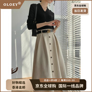 OLOEY國際一線奢侈高檔品牌小香風(fēng)套裝裙女秋季新款洋氣港風(fēng)復(fù)古針織麂 黑色上衣+半身裙套裝 送皮帶 S