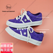 匡威（Converse）One Star黑黃色Jack Star低幫翻毛皮163268c 164525C官方旗艦正品 紫色164391C 35