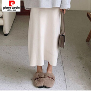 皮爾卡丹（pierre cardin）減齡厚毛呢外套女冬季小個(gè)子顯瘦時(shí)尚短款毛呢上衣+中長(cháng)裙子套裝 單毛呢裙 M