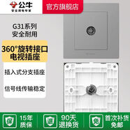 公牛（BULL）G31星空灰安全開(kāi)關(guān)插座套裝定制16A10A空調電源墻壁8 G31T103一位電視