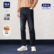 海瀾之家（HLA）加絨牛仔褲男三國演義五袋保暖褲子男春秋新復古回潮 牛仔藍過(guò)渡色（深）4F L 175/84A推薦135~148斤