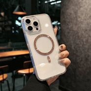 【原裝品質(zhì)】【鏡頭保護】新款爆閃手機殼蘋果16promax透明14磁吸 女神專用晶磁殼(沙漠金) 蘋果16