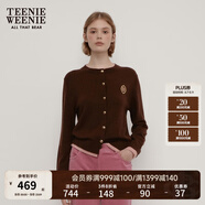 Teenie Weenie小熊針織開(kāi)衫女春季軟糯舒適簡(jiǎn)約休閑通勤針織毛衣外套女 棕色 S (160)